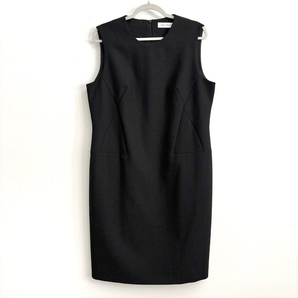 The Fold Black Sleeveless Wool Blend Sheath Dress Women’s Size 12 Work Wear